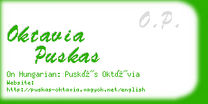 oktavia puskas business card